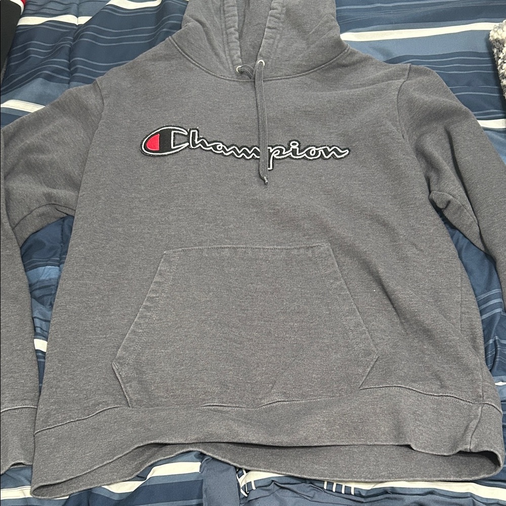 Champion Charcoal Hoodie with Logo